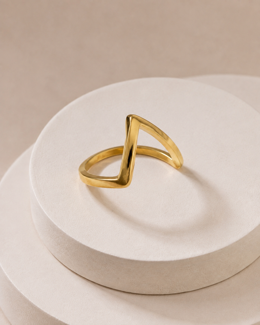 The Sculptural Peak Open Ring