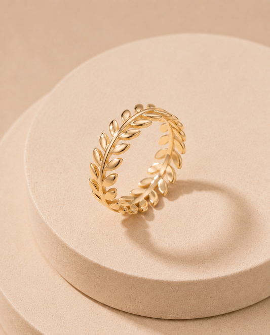 The Laurel Leaf Eternity Band Ring