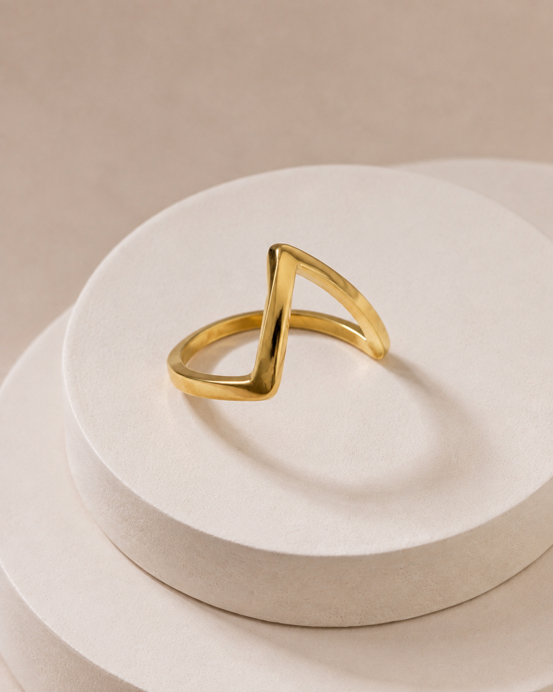 The Sculptural Peak Open Ring