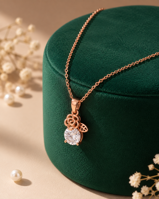 The Blooming Rose Zircon Pendant