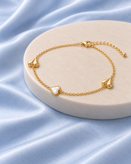 The Pearl Heart Trio Bracelet