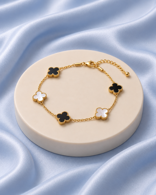 The Dual Clover Motif Charm Bracelet