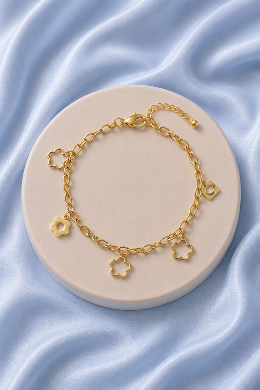 The Golden Flora Charm Bracelet