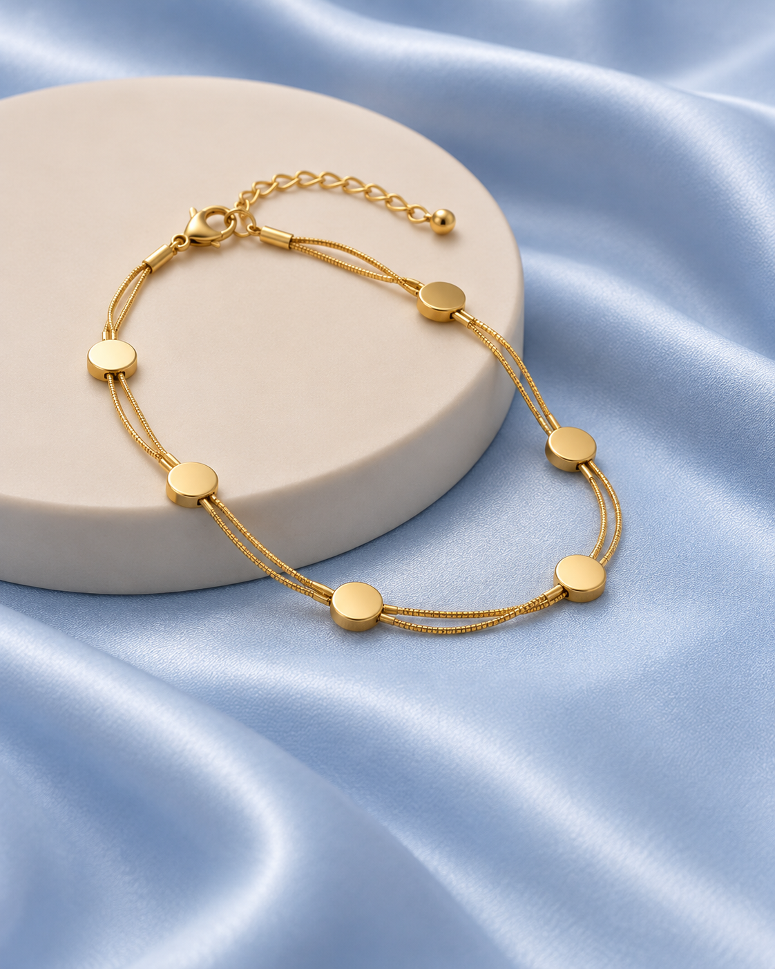 The Golden Disc Layered Bracelet