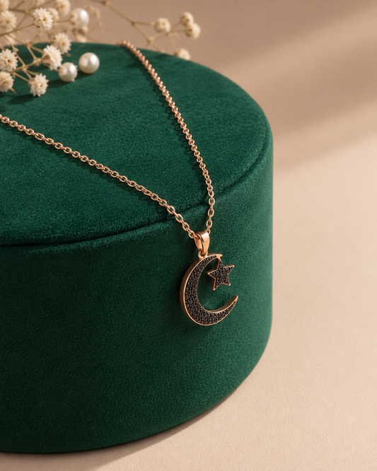 The Midnight Crescent Star Necklace
