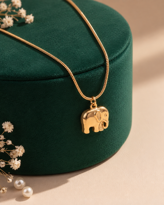 The Golden Gaja Elephant Pendant Necklace