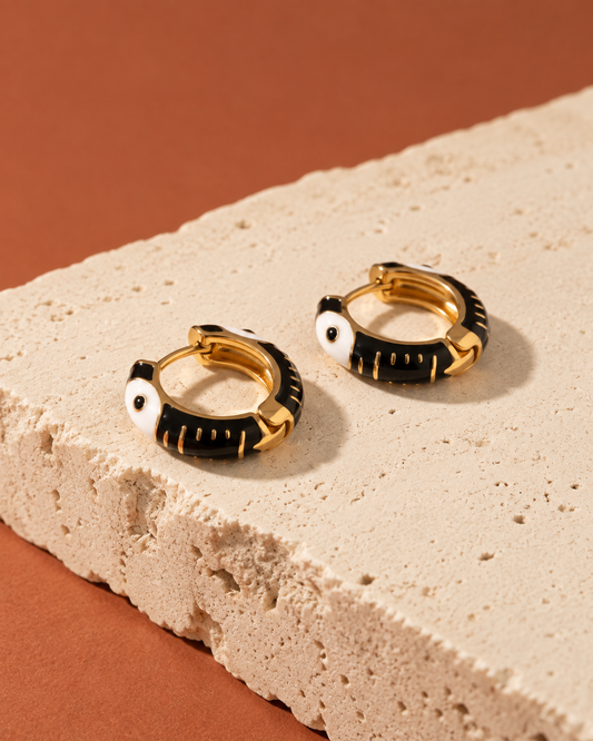 Noir Motif Hoops