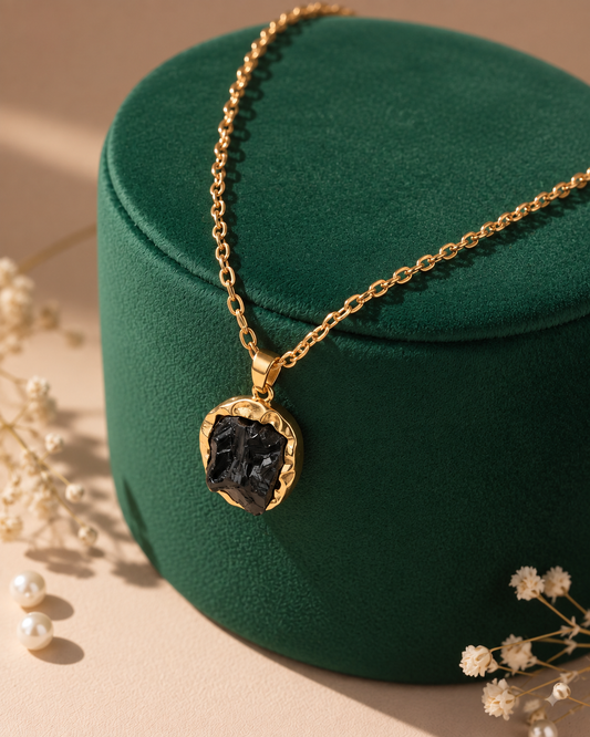 The Raw Black Obsidian Nugget Necklace