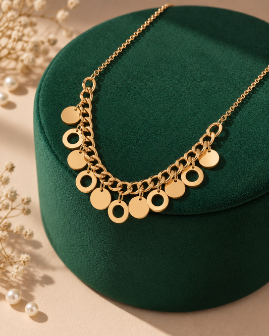 The Soleil Disc Fringe Necklace
