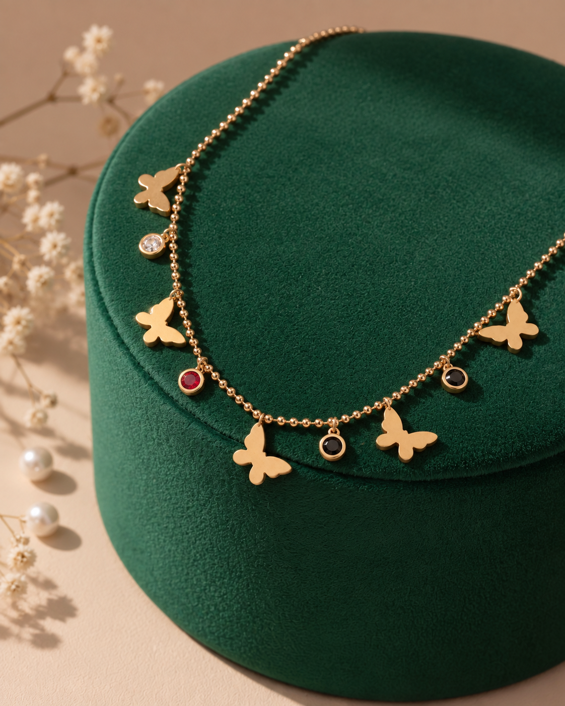The Whimsical Butterfly & Gem Station Necklace