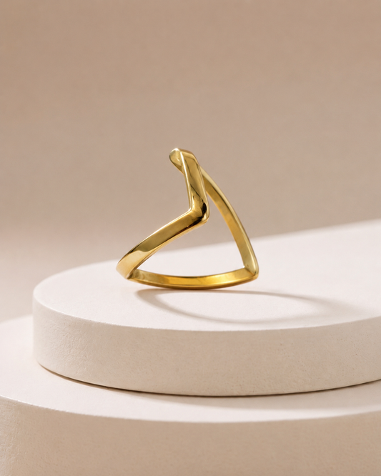 The Sculptural Peak Open Ring