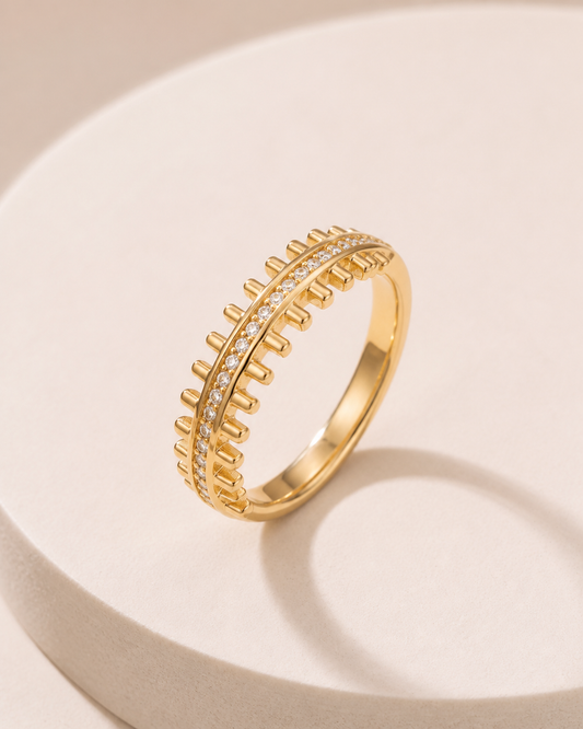 The Industrial Zipper Pavé Band Ring