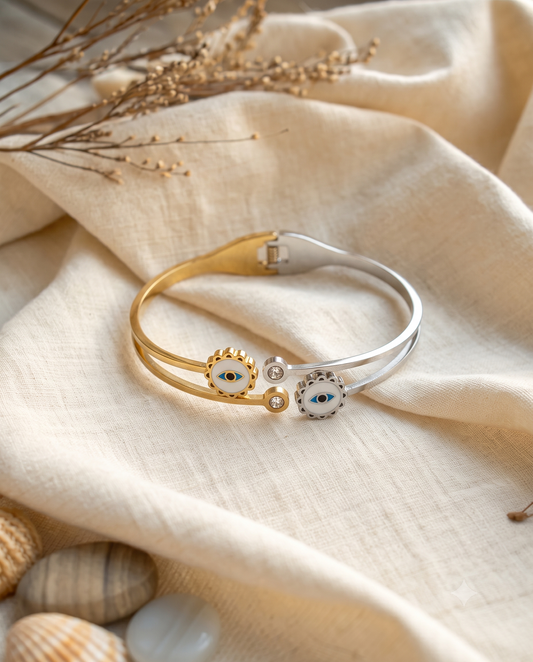 Dual-Tone Evil Eye Brass Kada