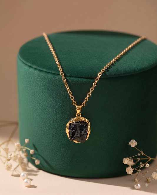 The Raw Black Obsidian Nugget Necklace