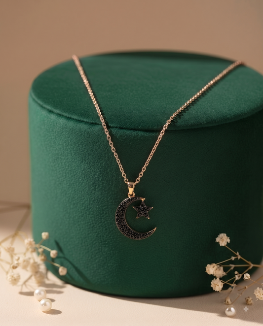 The Midnight Crescent Star Necklace