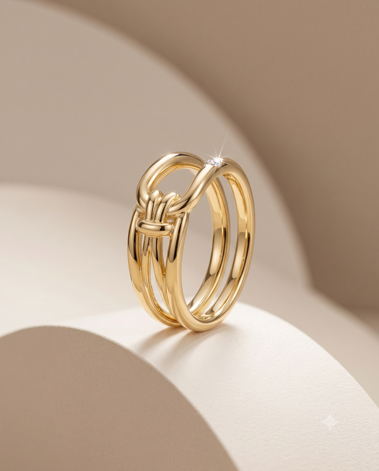 The Intertwined Knot Double-Band Ring