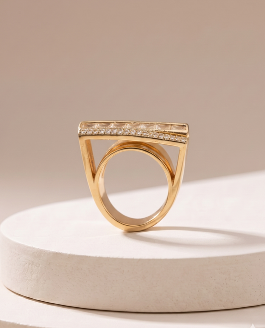 The Architectural Crystal Bar Ring