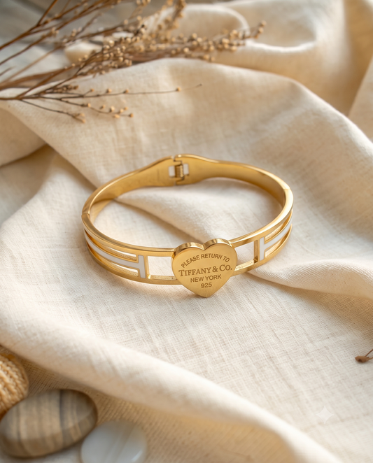 Iconic Heart Accent Brass Kada
