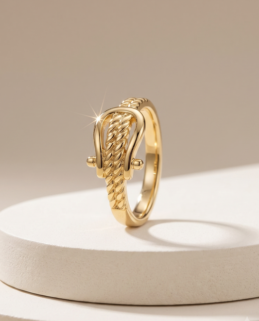 The Nautical Shackle Braided Ring
