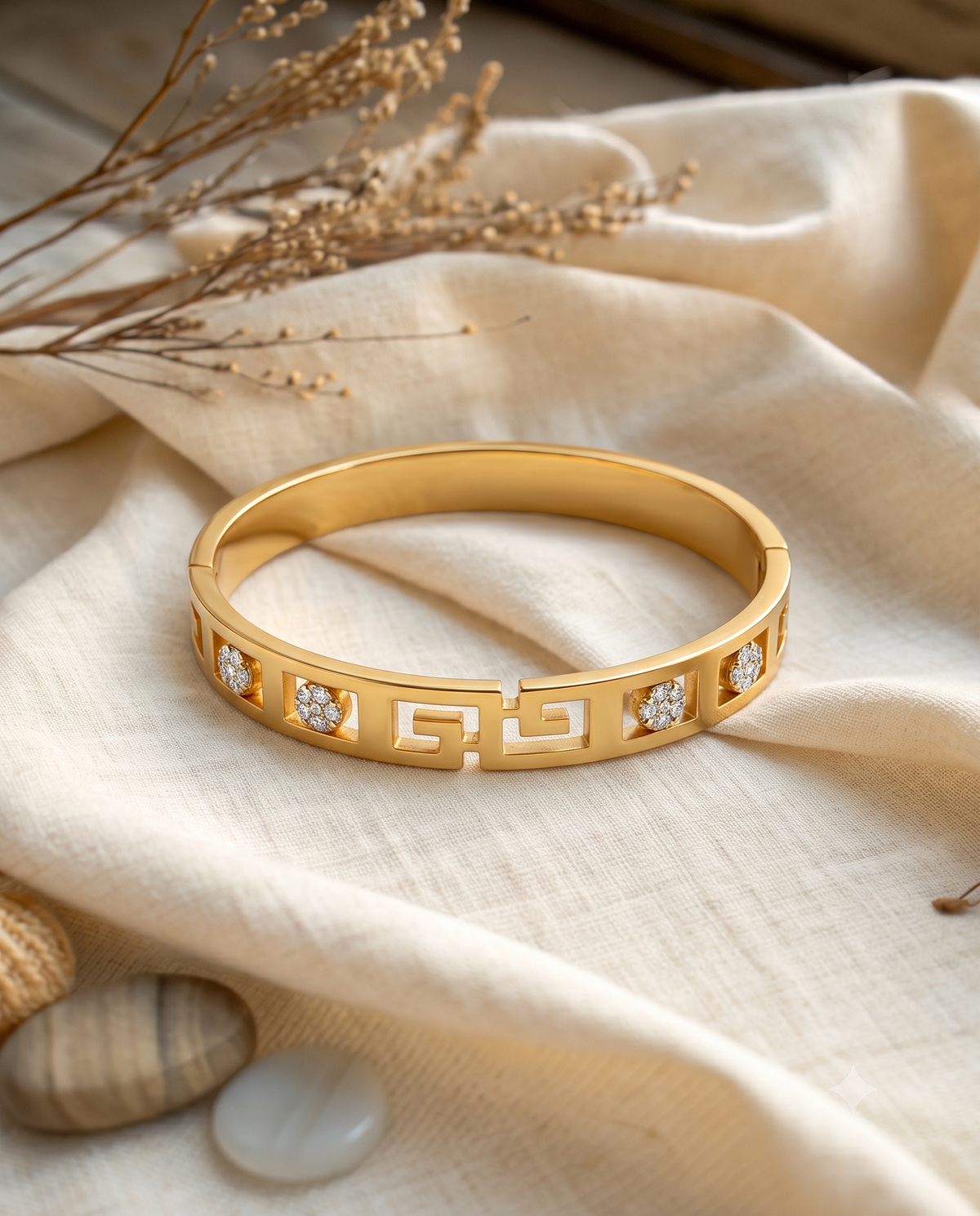 Imperial Geometric Brass Kada