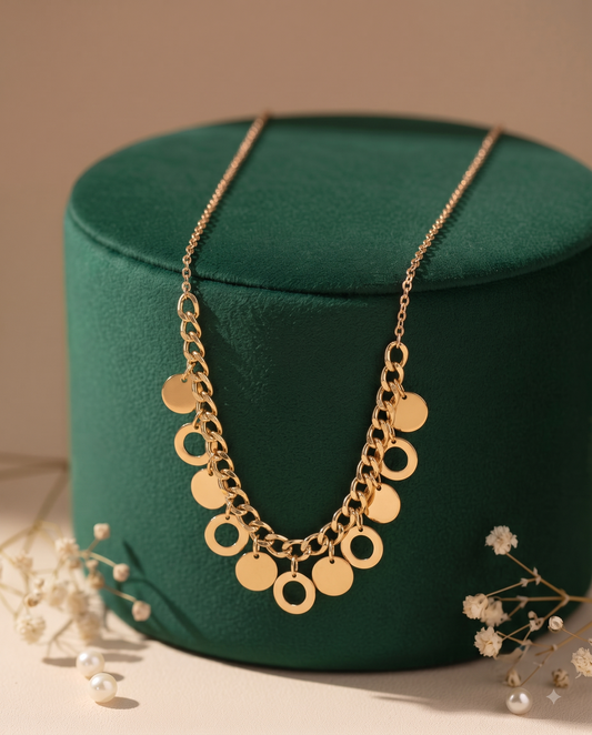 The Soleil Disc Fringe Necklace