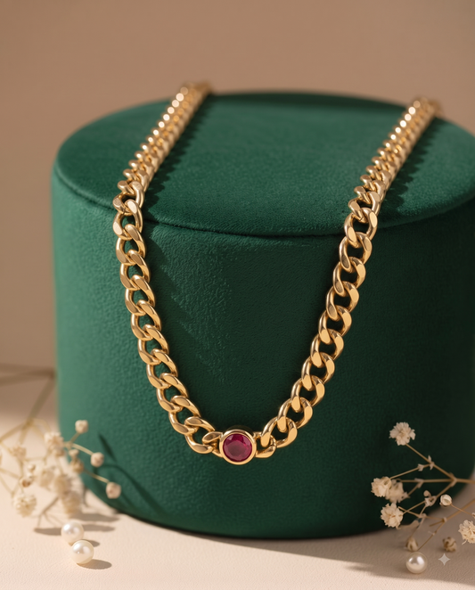 The Crimson Curb Statement Necklace