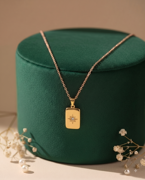 The Celestial Starburst Tag Necklace