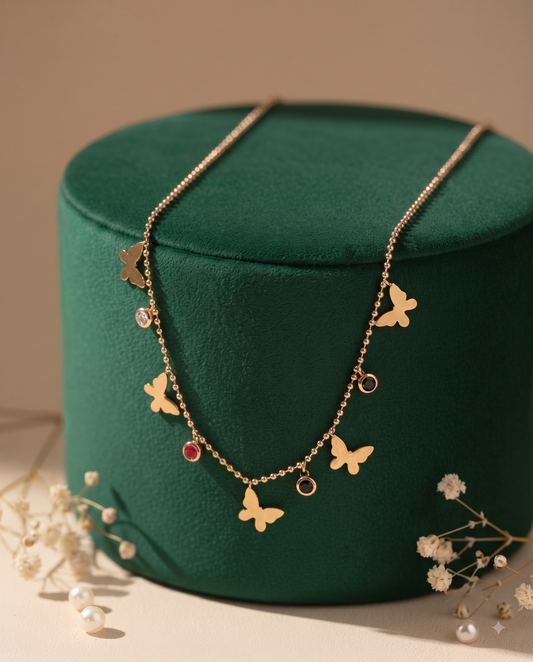 The Whimsical Butterfly & Gem Station Necklace