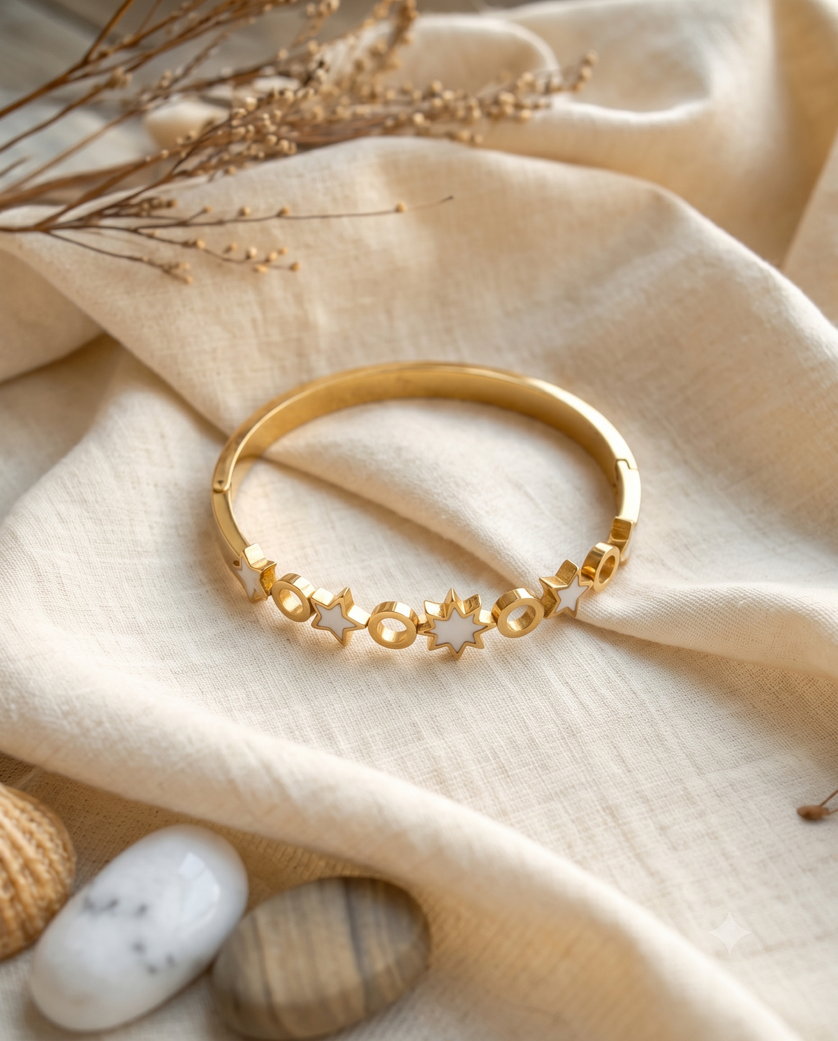 Starlight Enamel Gold Bangle