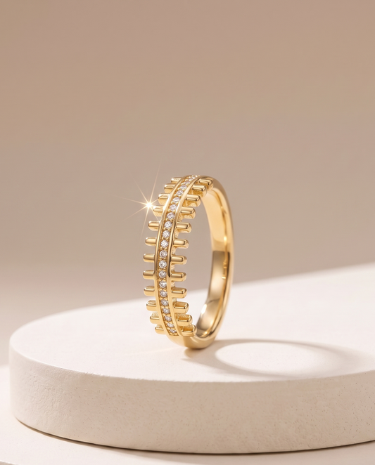 The Industrial Zipper Pavé Band Ring