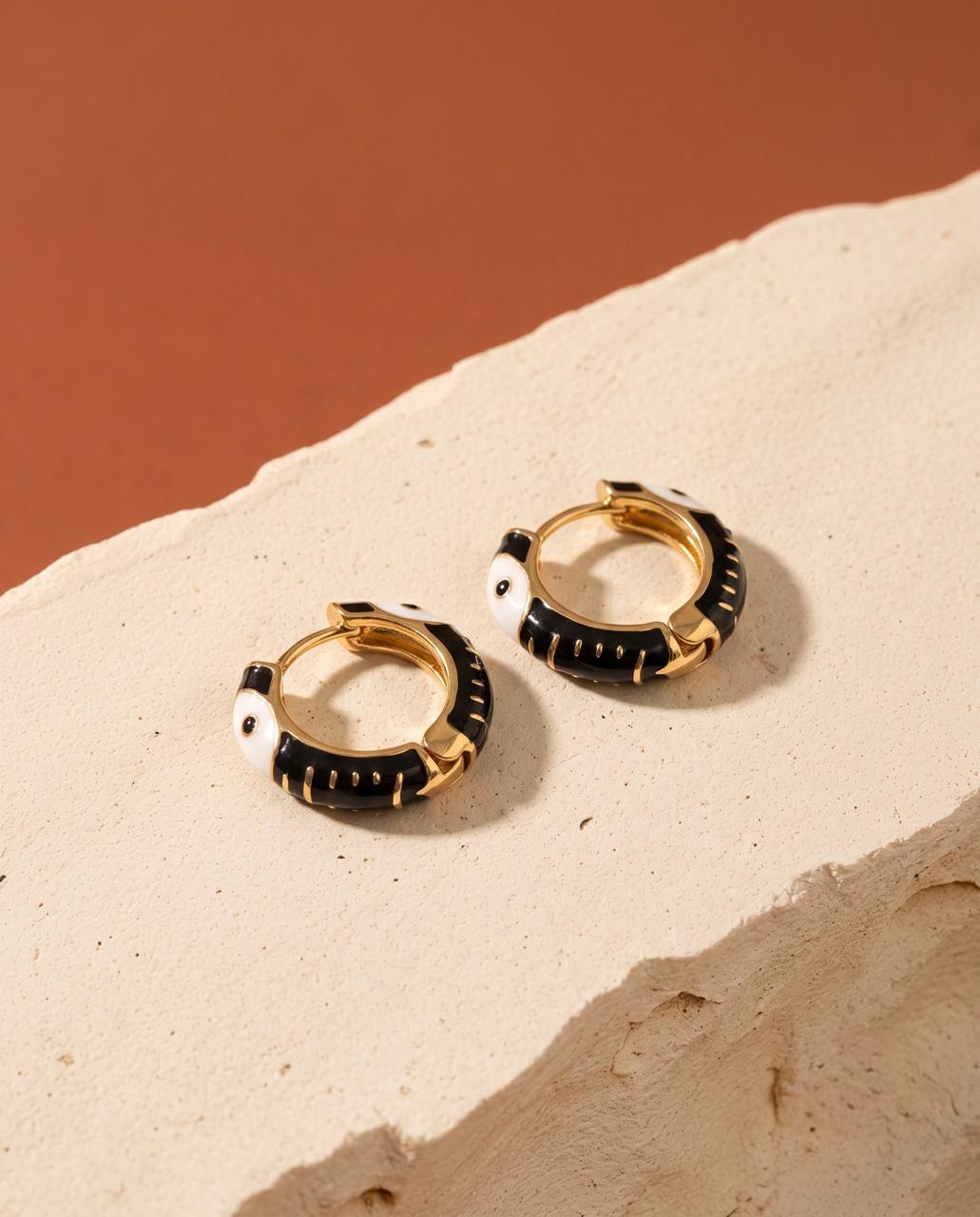 Noir Motif Hoops