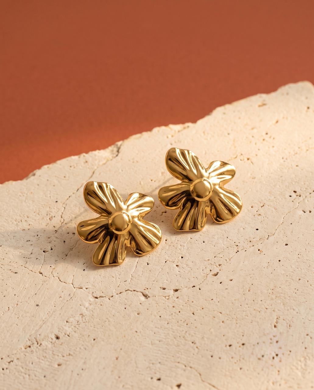 Ruffle Flower Studs