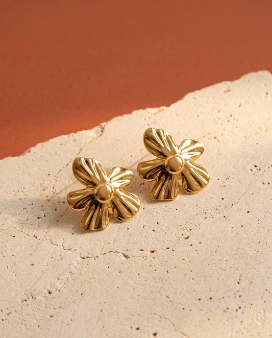 Ruffle Flower Studs