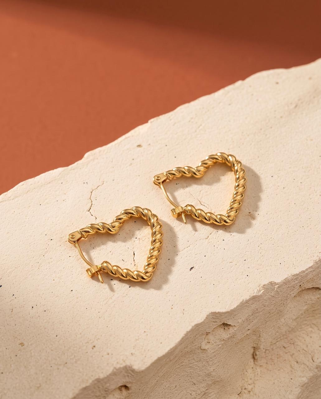 Twine Heart Hoops