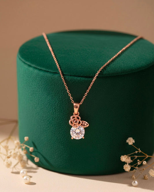 The Blooming Rose Zircon Pendant
