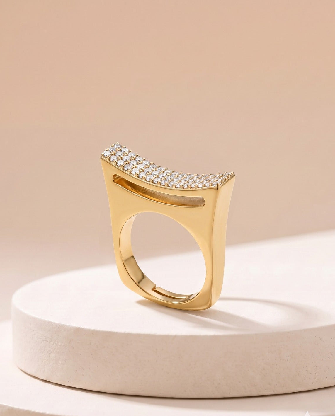 The Architectural Concave Pavé Ring