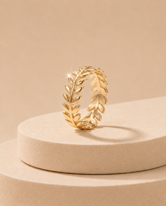 The Laurel Leaf Eternity Band Ring